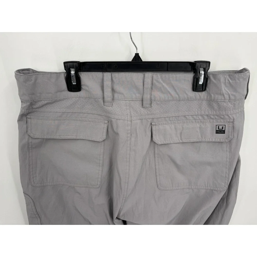 Huk Next Level Men's Fishing Performance Cargo Pants Gun Gray H2000174, XXL, 33" - Picture 6 of 8